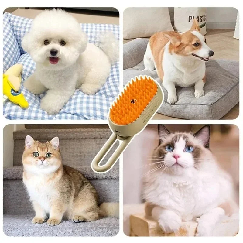3-In-1 Pet Hair Brush Cat Hair Comb Electric Pet Cleaning Brush Steam Spray Brush Massage Hair Removal Comb anti Flying Brushes