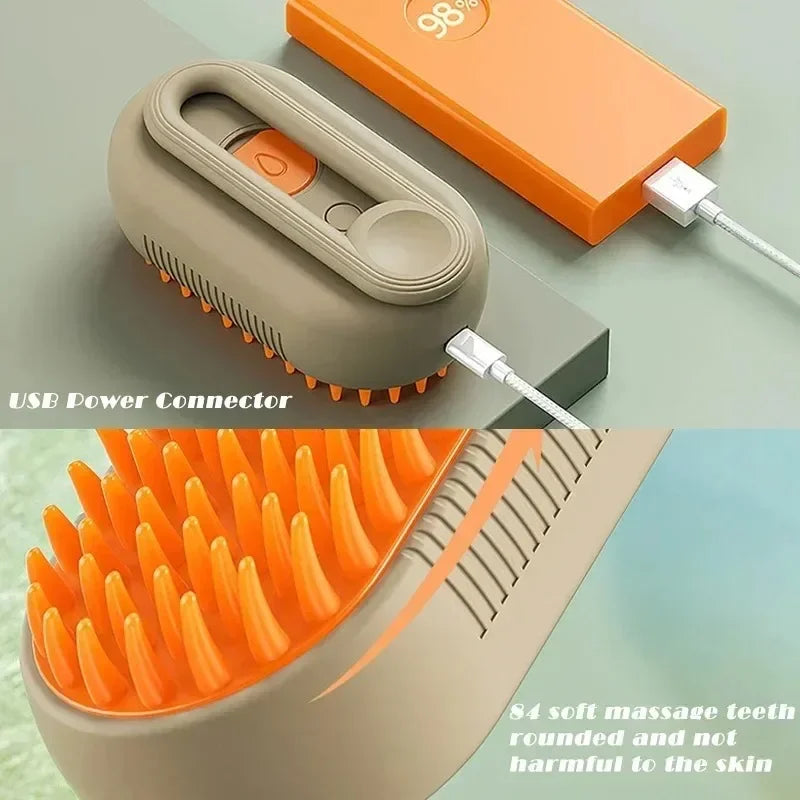 3-In-1 Pet Hair Brush Cat Hair Comb Electric Pet Cleaning Brush Steam Spray Brush Massage Hair Removal Comb anti Flying Brushes